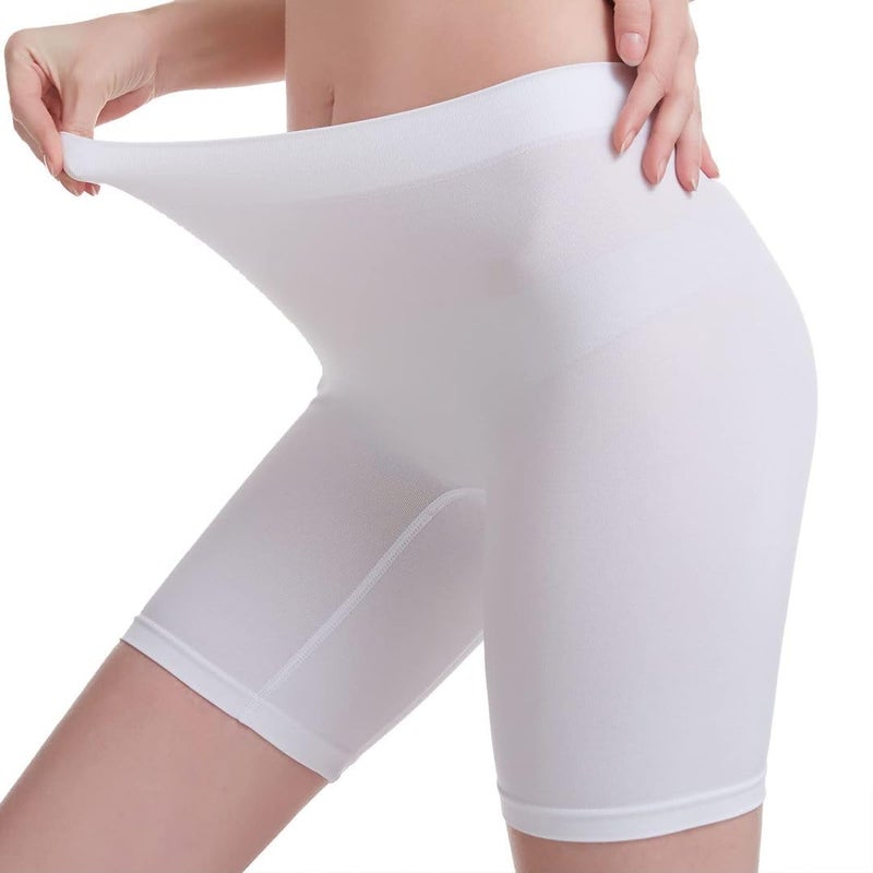 MELERIO Women's Slip Shorts, Comfortable Boyshorts Panties, Anti-Chafing Spandex Shorts for Under Dressï¼ˆWhite-XL - Image 1